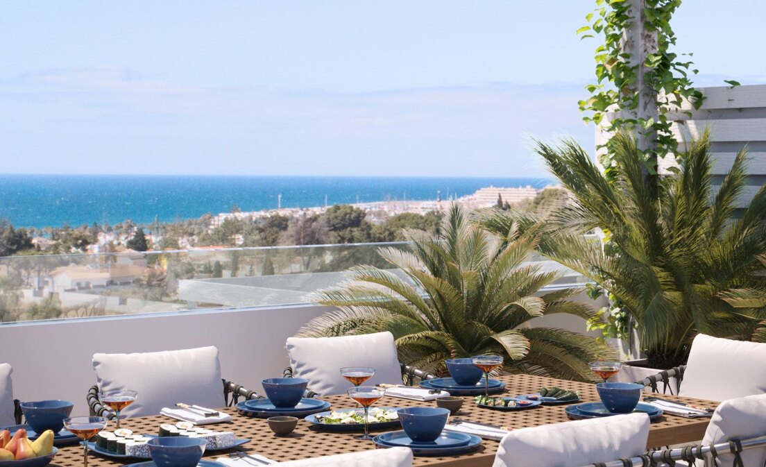 Espectacular apartamento con vistas panorámicas a un paseo de la playa