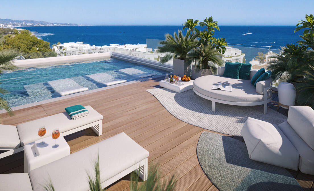 Außergewöhnliches Duplex-Penthouse mit Panoramablick in Strandnähe