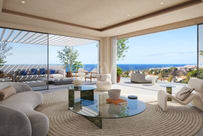 An Exceptional Duplex Penthouse with Sweeping Views Moments from the Beach