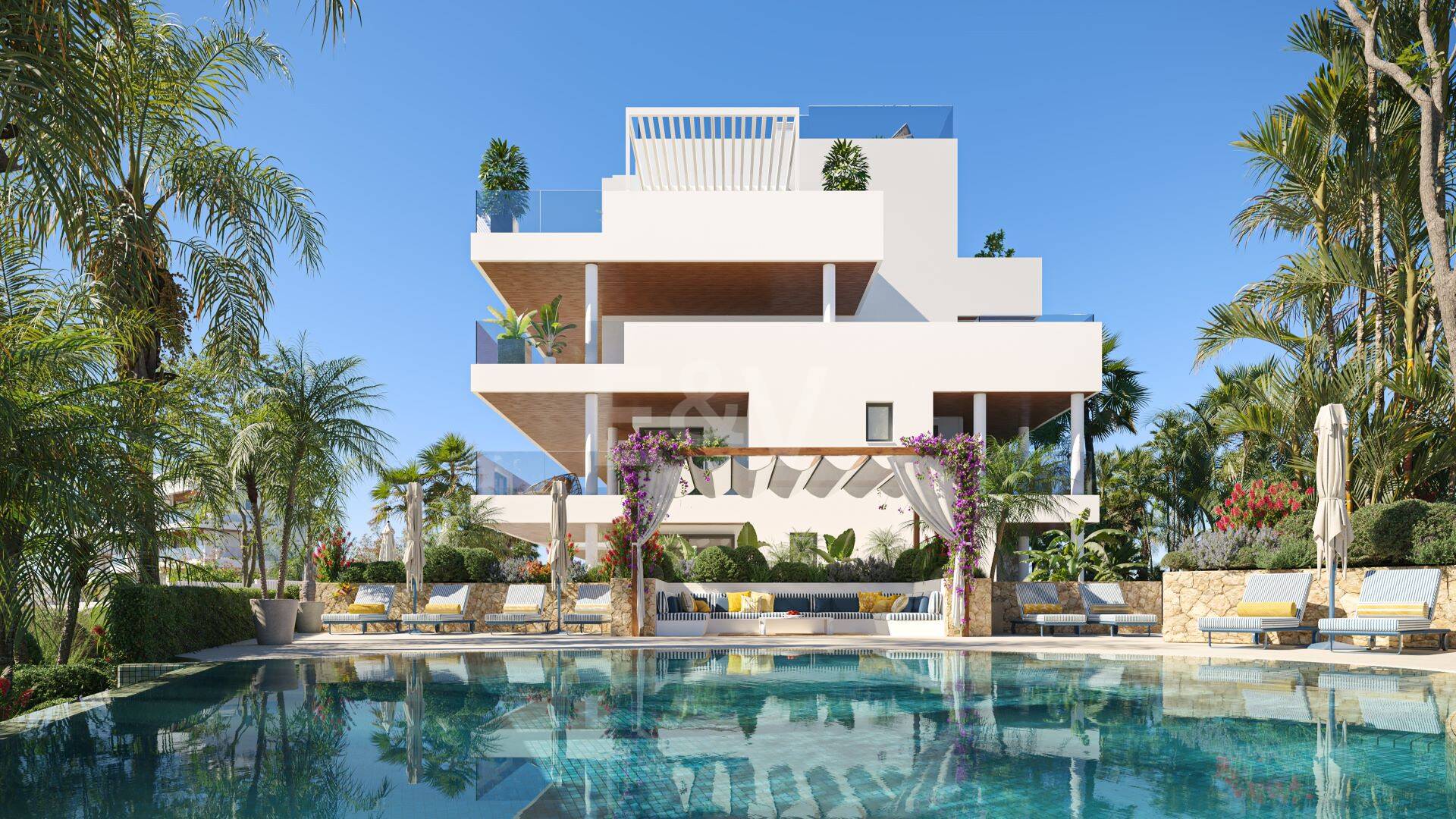 An Exceptional Duplex Penthouse with Sweeping Views Moments from the Beach