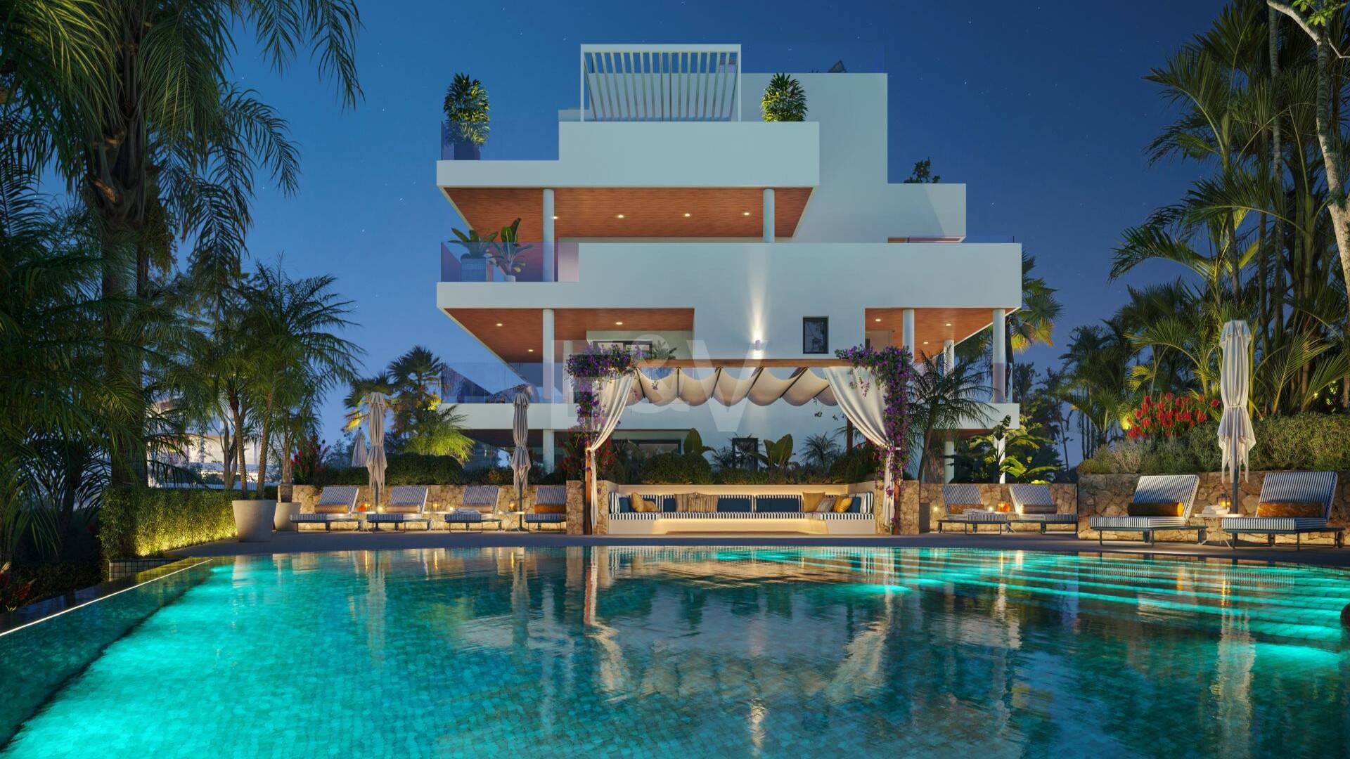 An Exceptional Duplex Penthouse with Sweeping Views Moments from the Beach