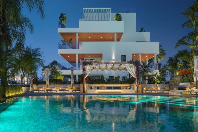 An Exceptional Duplex Penthouse with Sweeping Views Moments from the Beach