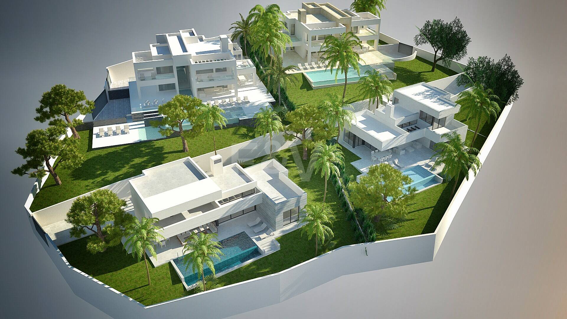 Wyjątkowe Okazja: Cztery Ploty w Elvirii z Projektem i Licencją oraz Spektakularnymi Widokami Morskimi