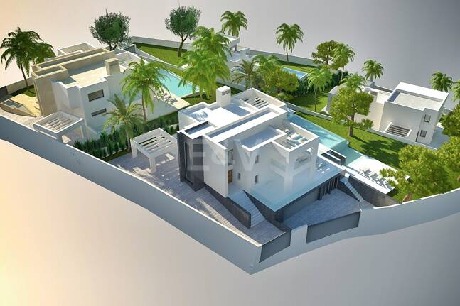 Exceptionell Möjlighet: Fyra toppar i Elviria med projekt och licens och med spektakulär utsikt över havet