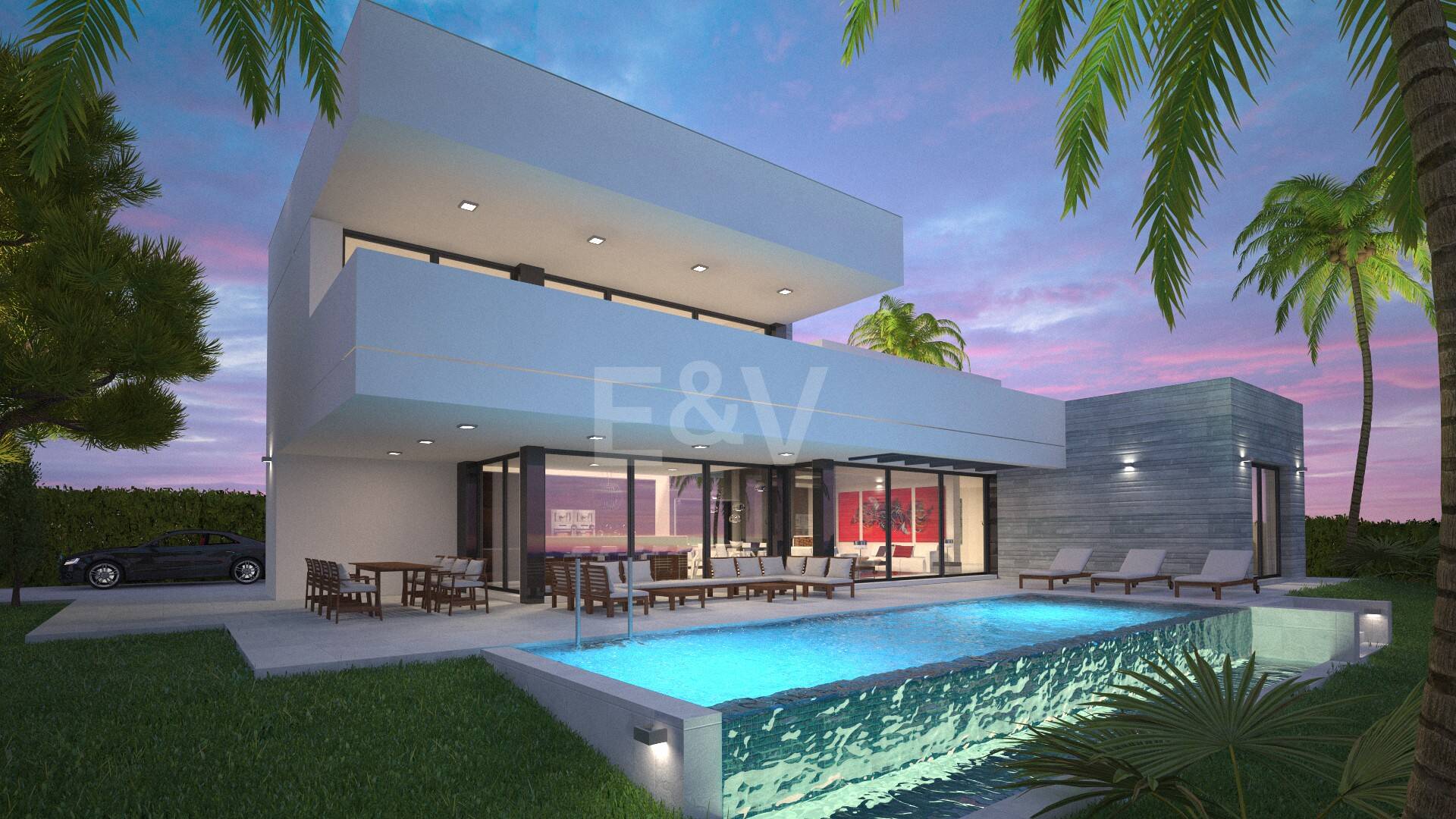 Wyjątkowe Okazja: Cztery Ploty w Elvirii z Projektem i Licencją oraz Spektakularnymi Widokami Morskimi