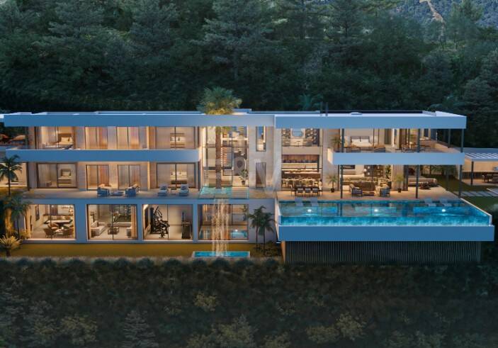 Prächtiges modernes Herrenhaus mit Panoramablick auf die Küste
