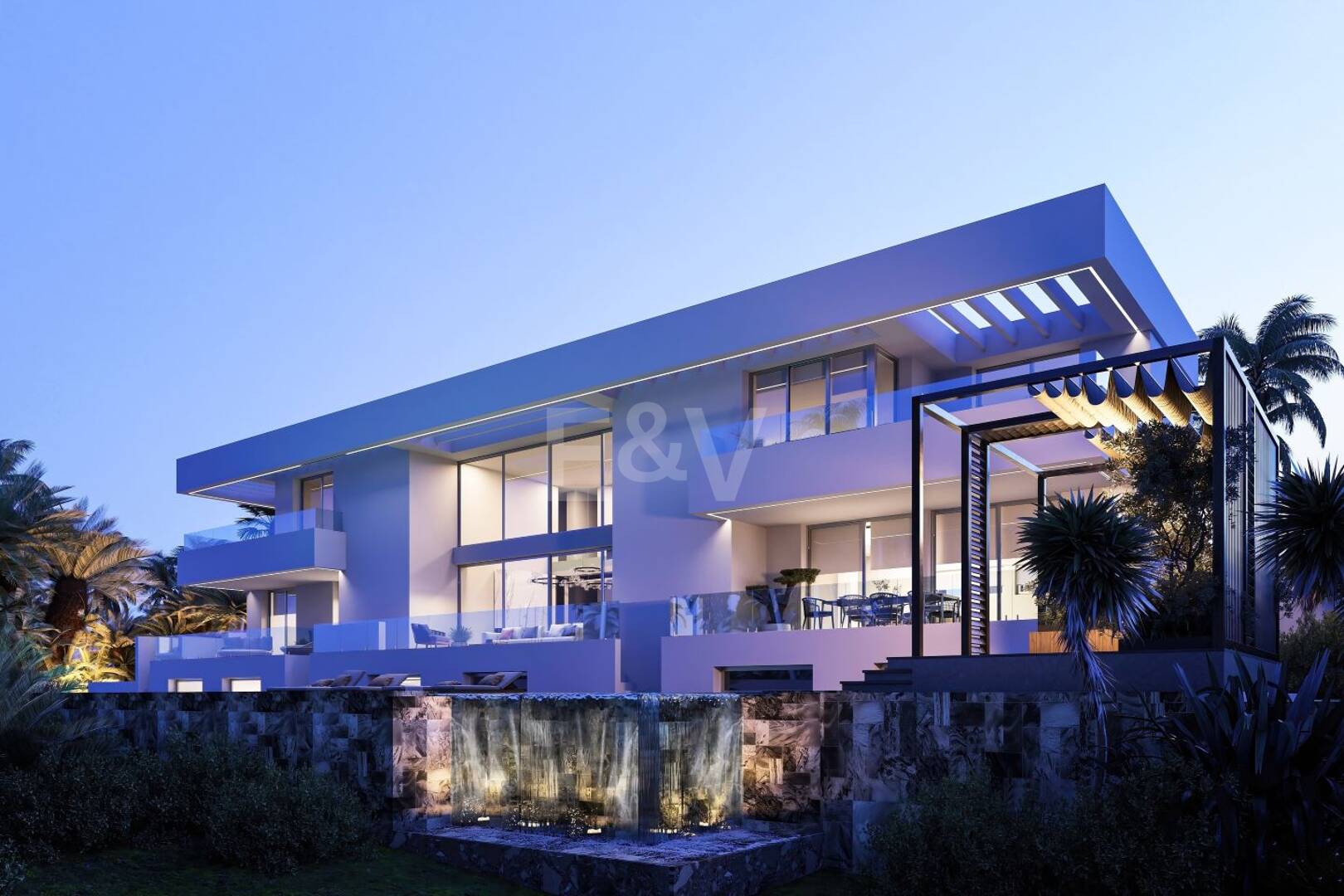 Projet de Villa El Paraiso Alto contemporain avec vue sur le golf et la mer