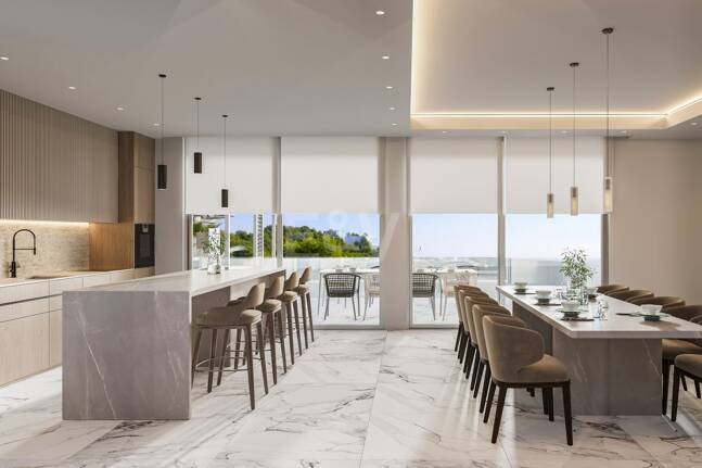 Projet de Villa El Paraiso Alto contemporain avec vue sur le golf et la mer