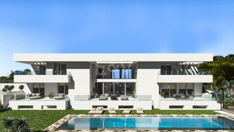 Projet de Villa El Paraiso Alto contemporain avec vue sur le golf et la mer