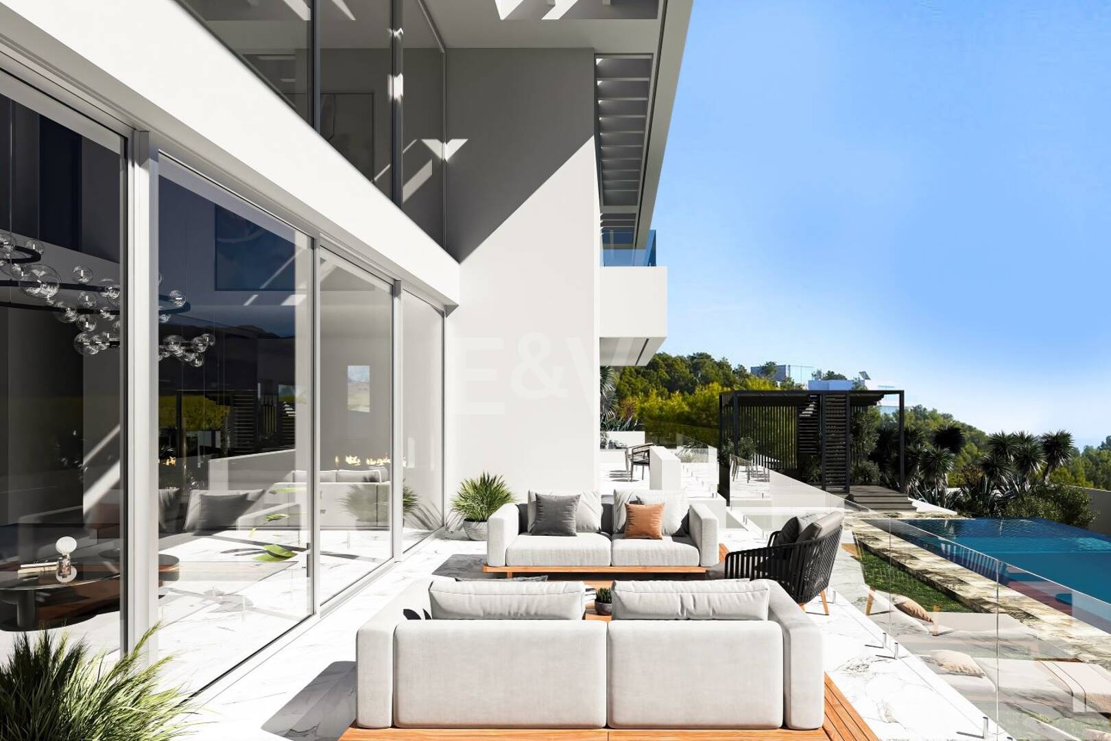 Projet de Villa El Paraiso Alto contemporain avec vue sur le golf et la mer