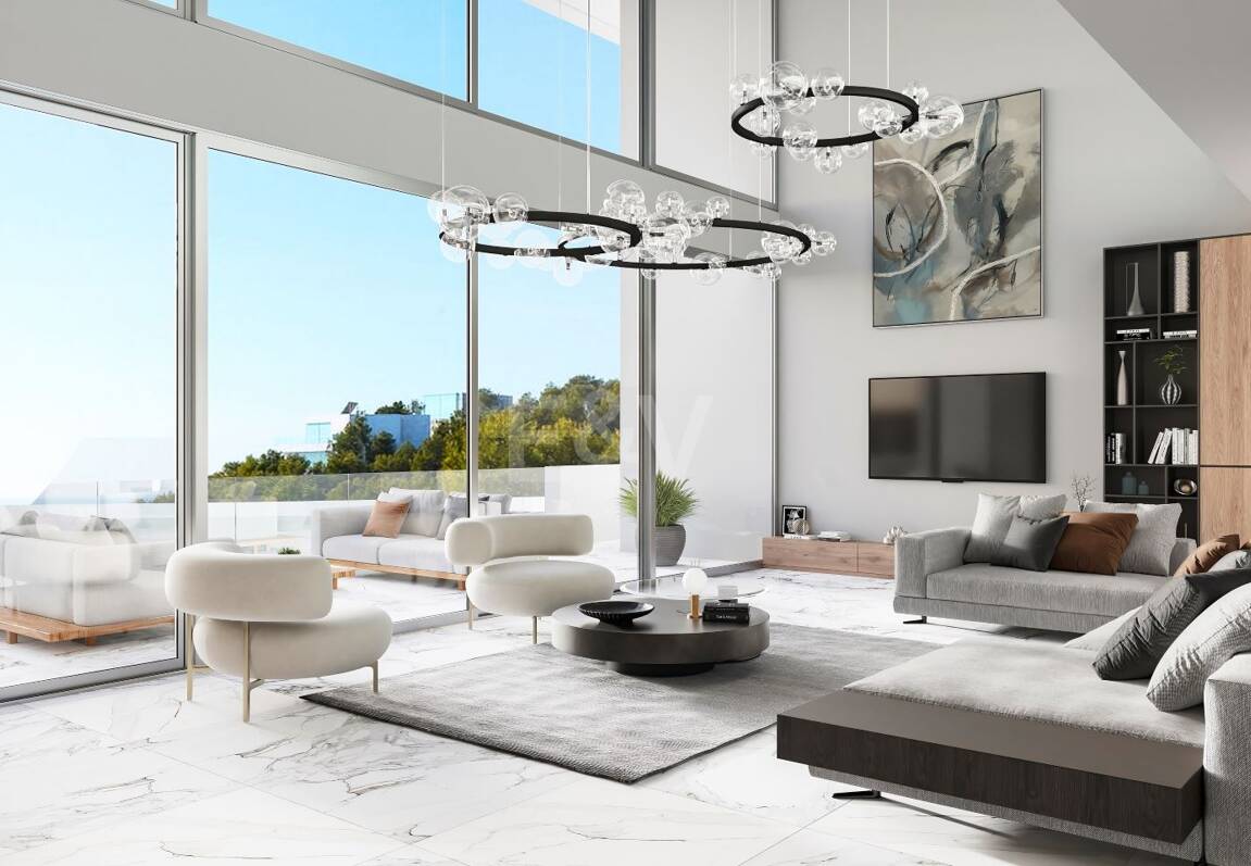 Projet de Villa El Paraiso Alto contemporain avec vue sur le golf et la mer