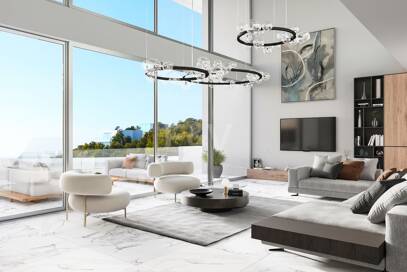 Projet de Villa El Paraiso Alto contemporain avec vue sur le golf et la mer