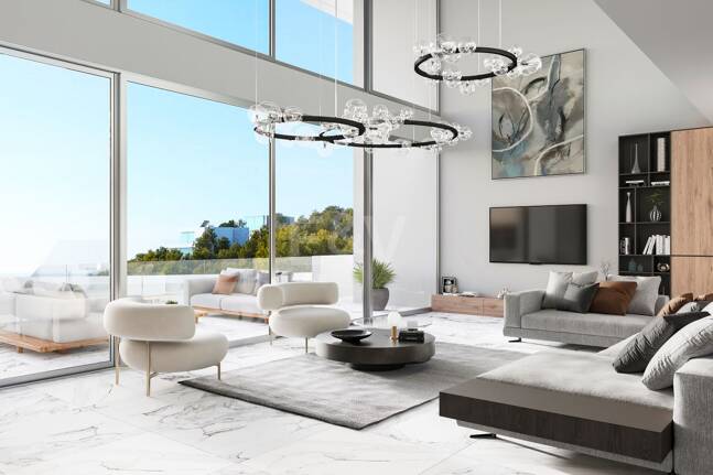 Projet de Villa El Paraiso Alto contemporain avec vue sur le golf et la mer