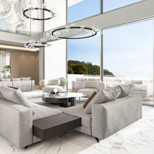 Projet de Villa El Paraiso Alto contemporain avec vue sur le golf et la mer