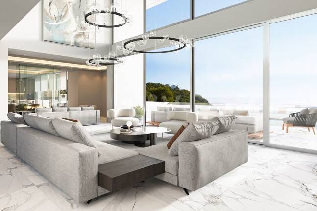 Projet de Villa El Paraiso Alto contemporain avec vue sur le golf et la mer