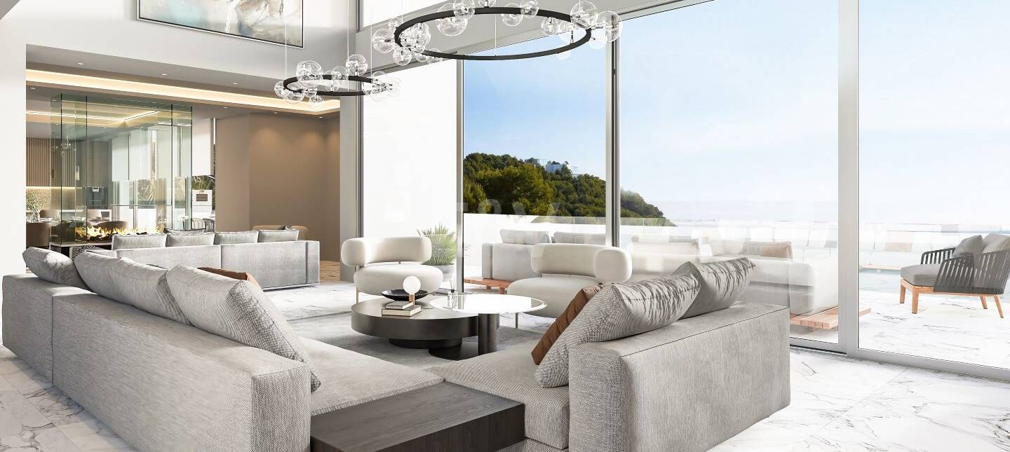 Projet de Villa El Paraiso Alto contemporain avec vue sur le golf et la mer