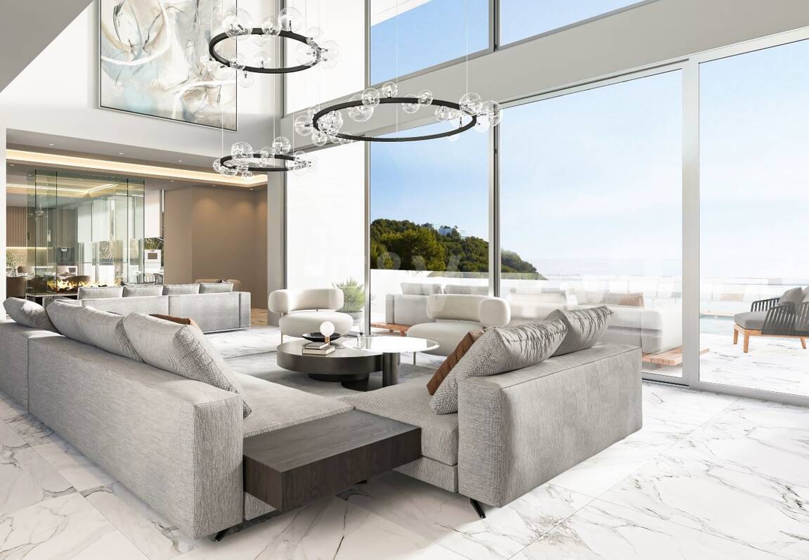 Projet de Villa El Paraiso Alto contemporain avec vue sur le golf et la mer