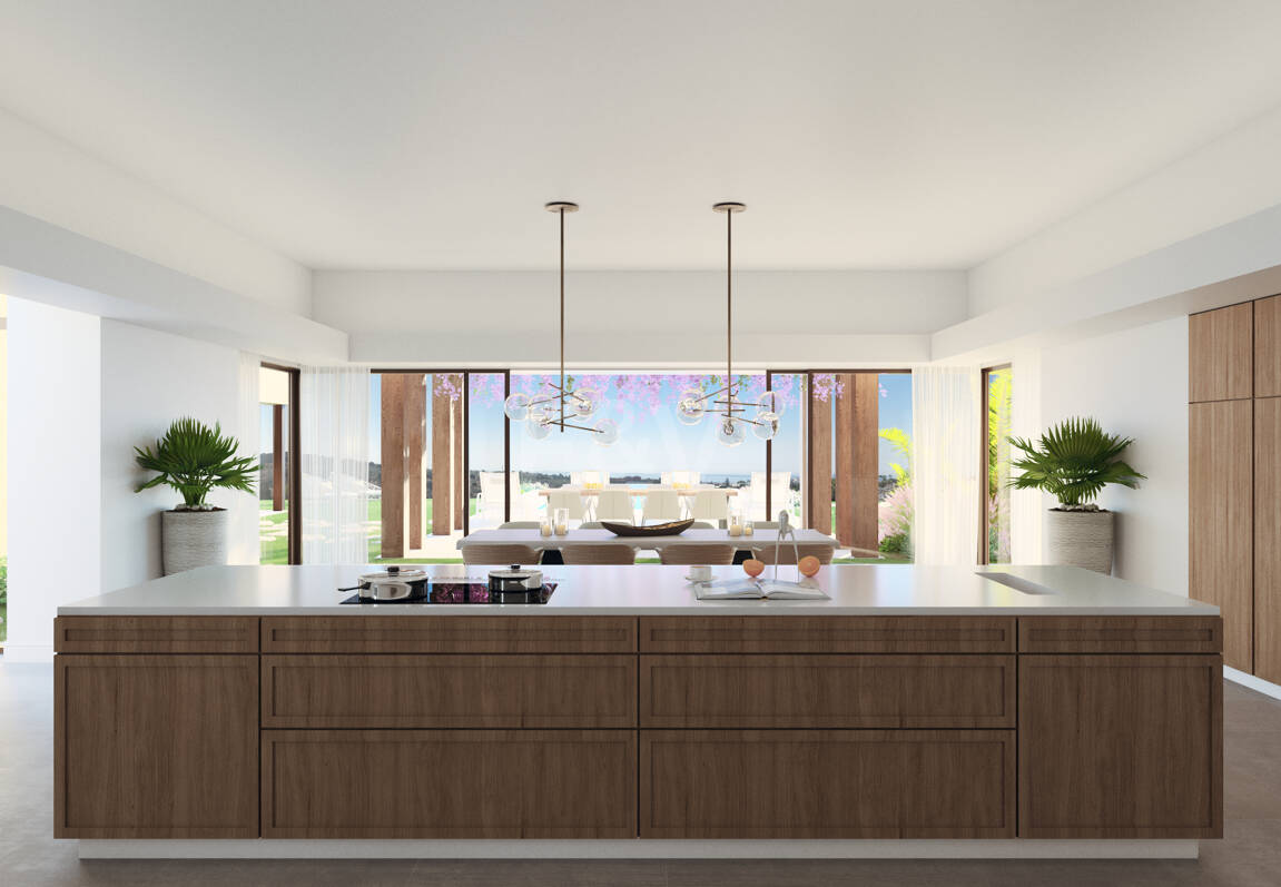 Samtida Villa Frontline Los Flamingos Golf med öppen havsutsikt