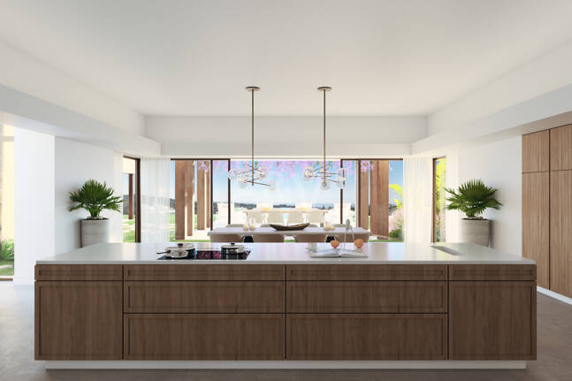 Samtida Villa Frontline Los Flamingos Golf med öppen havsutsikt