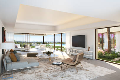 Samtida Villa Frontline Los Flamingos Golf med öppen havsutsikt