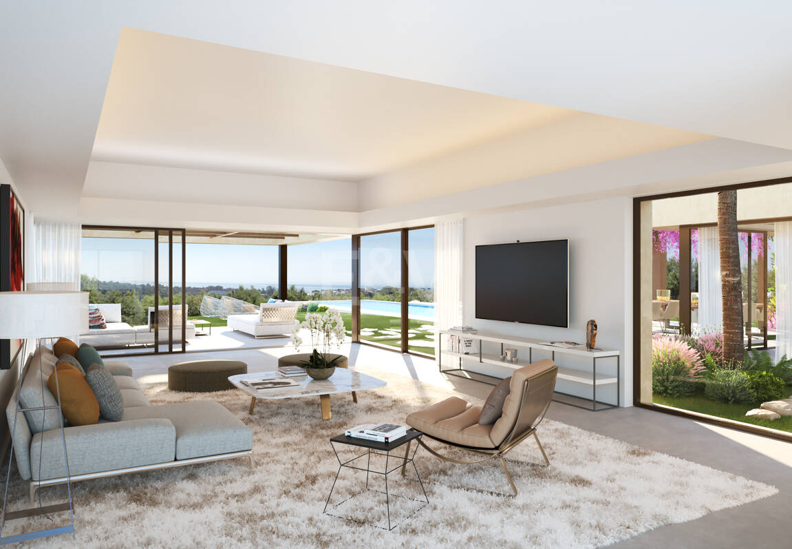 Samtida Villa Frontline Los Flamingos Golf med öppen havsutsikt