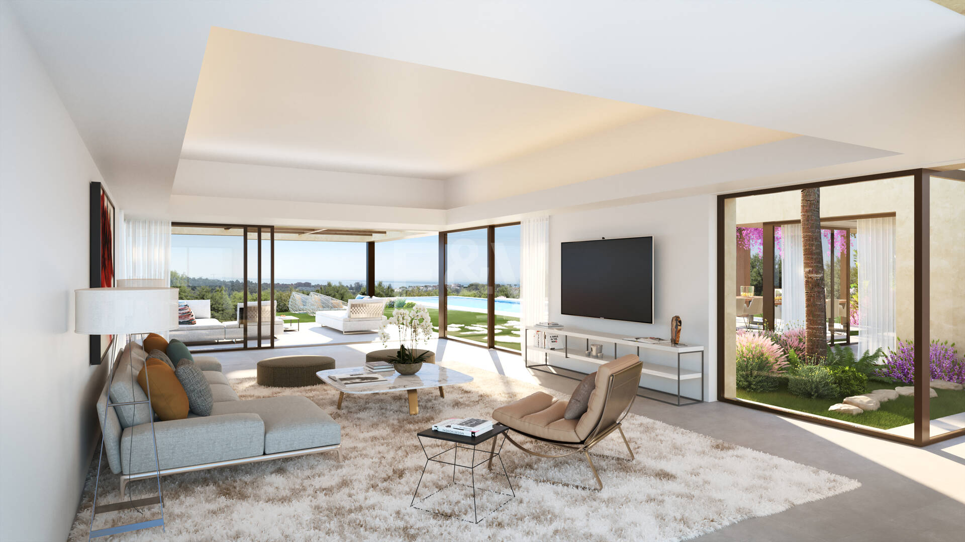 Villa contemporánea en primera línea de Los Flamingos Golf con vistas abiertas al mar