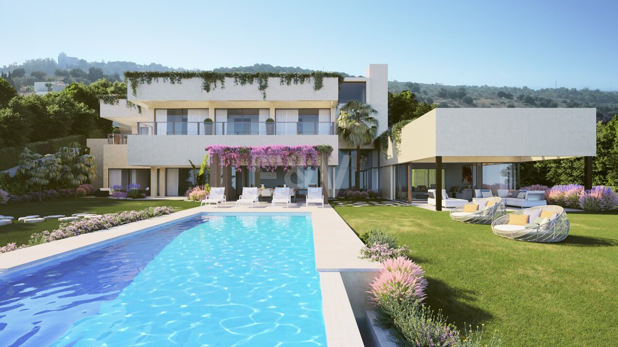 Contemporain Villa Frontline Los Flamingos Golf avec vue sur la mer ouverte