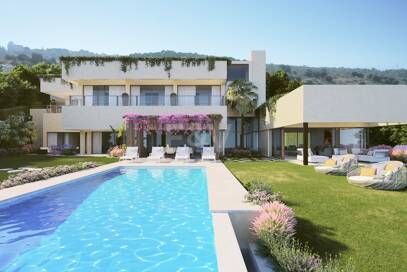 Samtida Villa Frontline Los Flamingos Golf med öppen havsutsikt