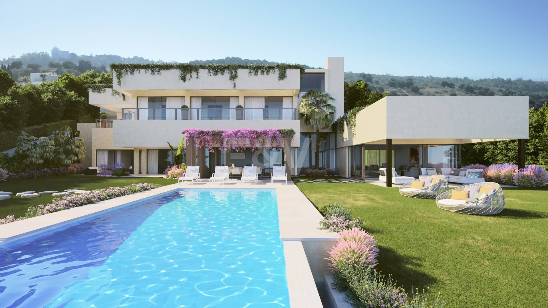 Villa contemporánea en primera línea de Los Flamingos Golf con vistas abiertas al mar