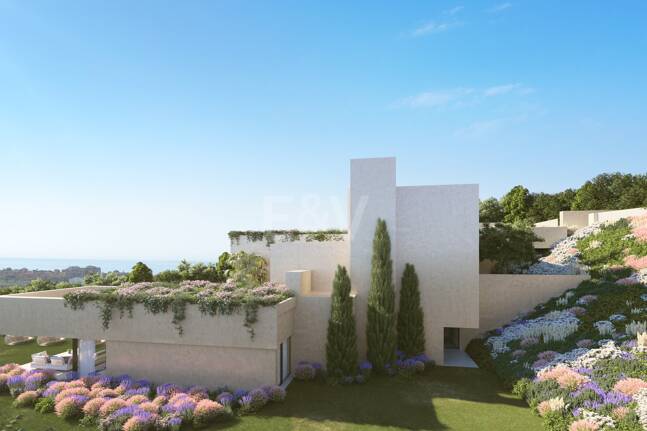 Samtida Villa Frontline Los Flamingos Golf med öppen havsutsikt