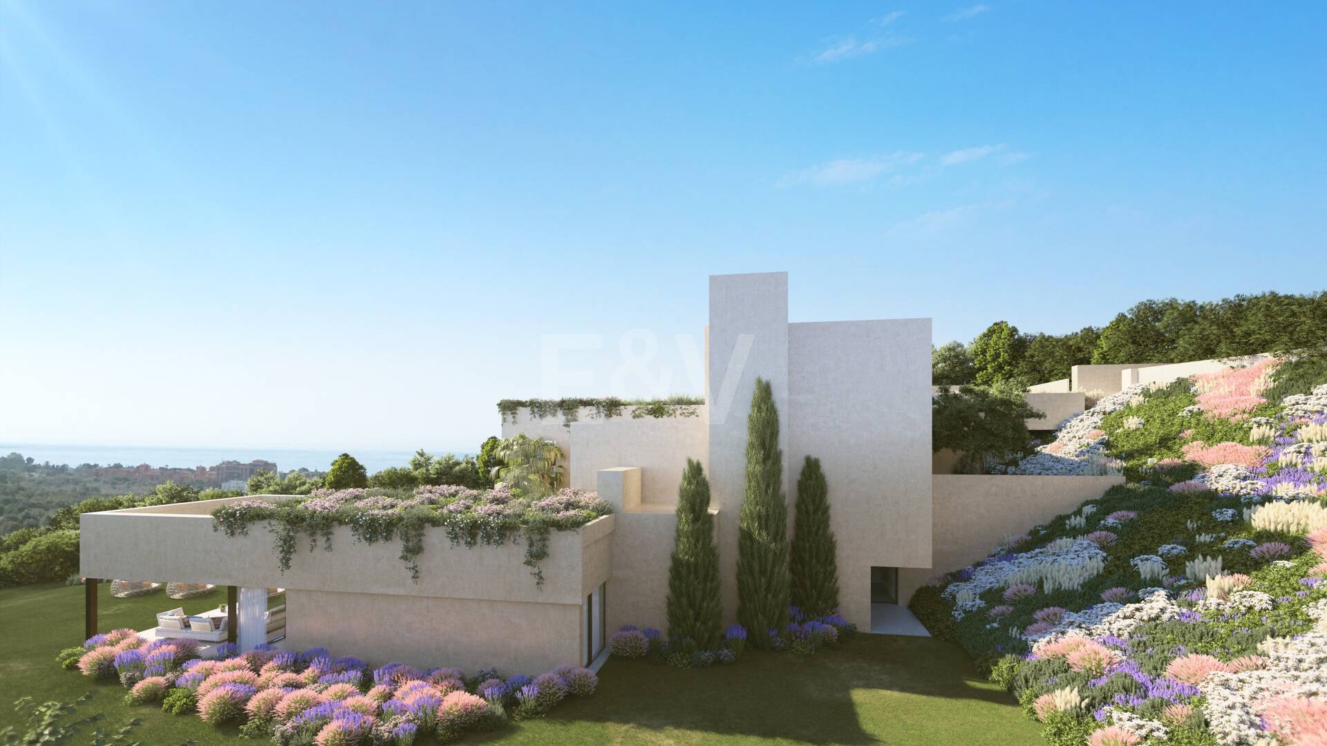 Villa contemporánea en primera línea de Los Flamingos Golf con vistas abiertas al mar