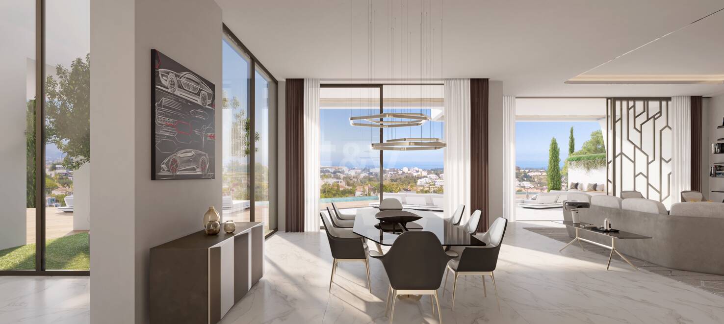 Von Lamborghini inspirierte Villa mit einer spektakulären Kombination aus Design, Golf und Meerblick in El Paraiso Alto