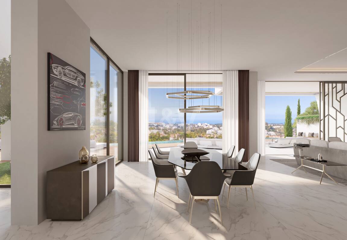 Von Lamborghini inspirierte Villa mit einer spektakulären Kombination aus Design, Golf und Meerblick in El Paraiso Alto