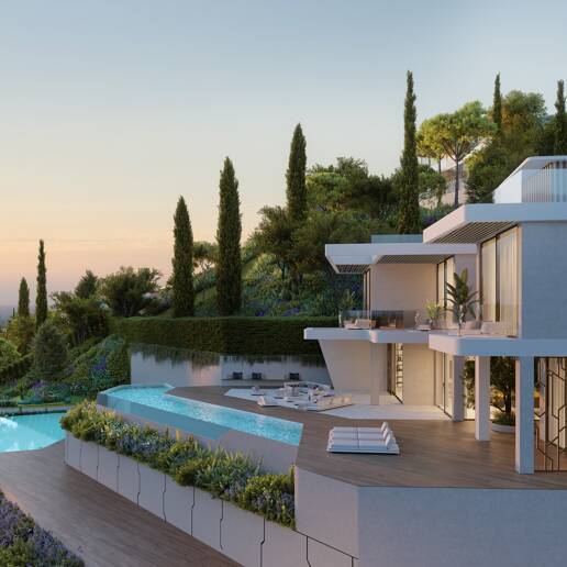 Von Lamborghini inspirierte Villa mit einer spektakulären Kombination aus Design, Golf und Meerblick in El Paraiso Alto
