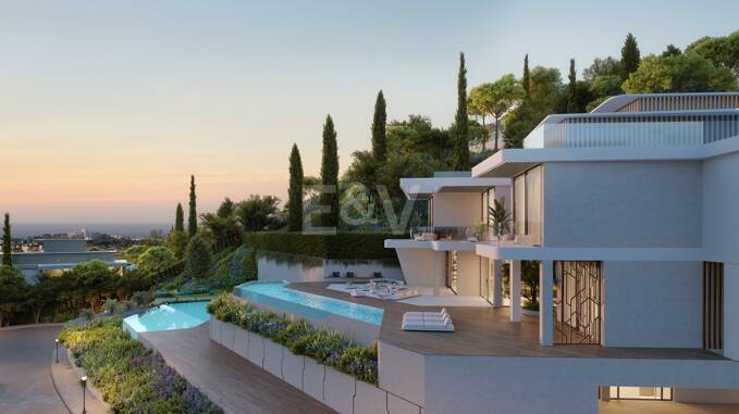 Lamborghini-inspirerad Villa med en spektakulär fusion av design, golf och havsutsikt i El Paraiso Alto
