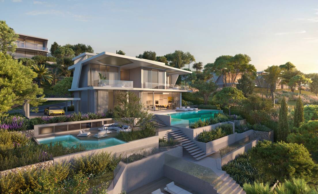Lamborghini-inspired El Paraiso Alto Villa with Sea and Golf Views