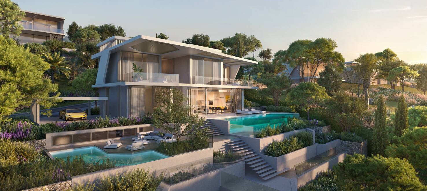 Lamborghini-inspirerade El Paraiso Alto Villa med utsikt över havet och Golf