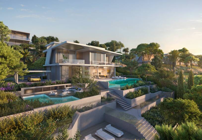 Villa El Paraiso Alto inspirada en Lamborghini con vistas al mar y al golf