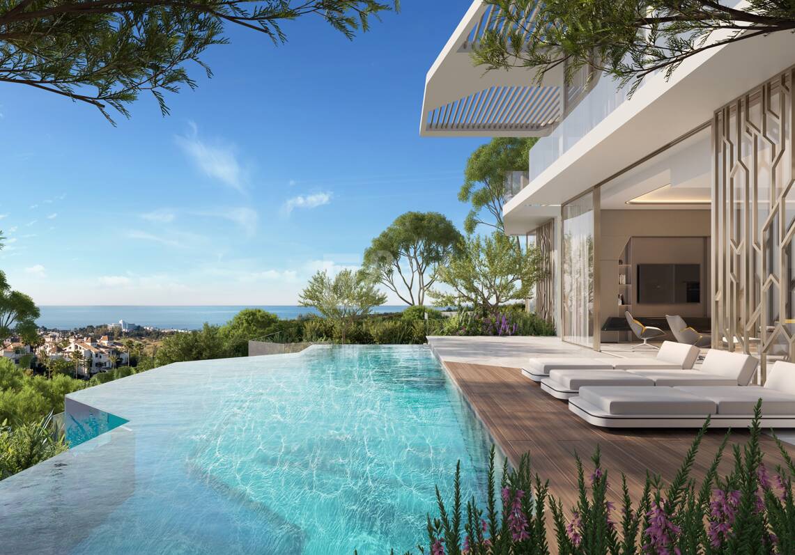 Von Lamborghini inspirierte El Paraiso Alto Villa mit Meer- und Golfblick