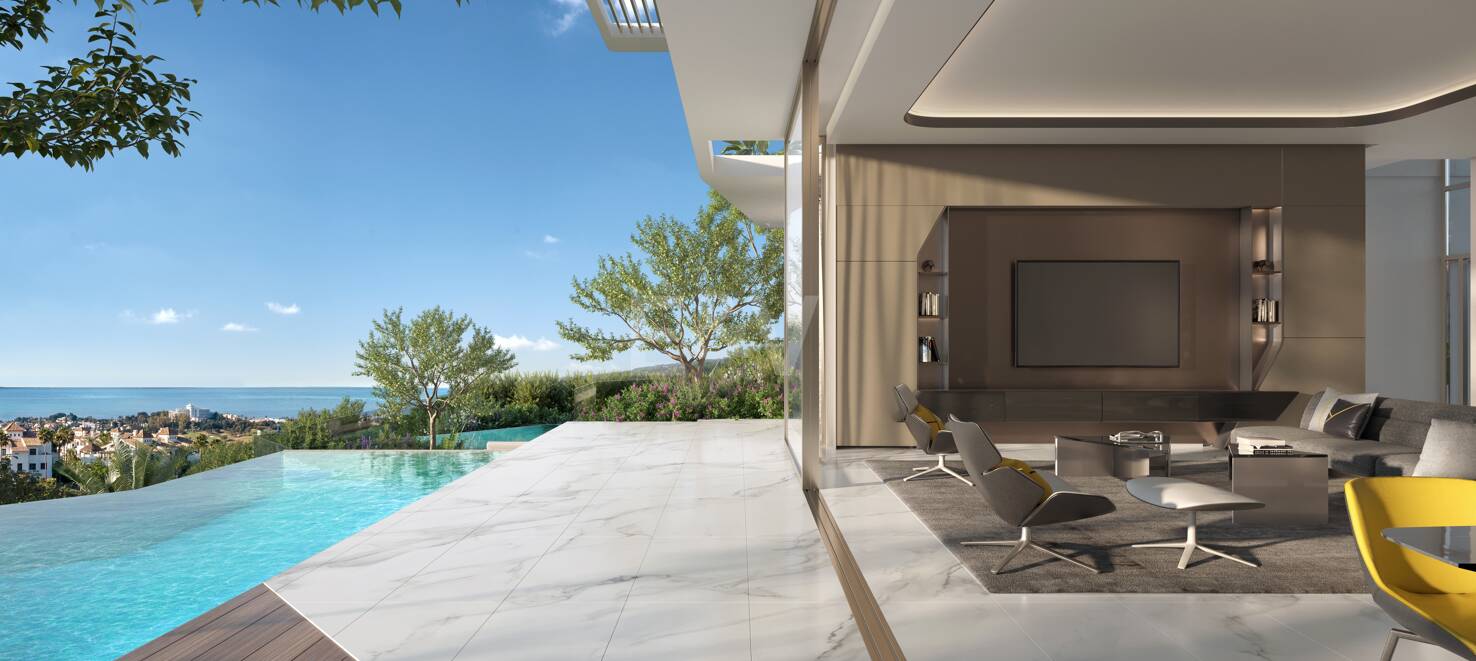 Lamborghini-inspirerade El Paraiso Alto Villa med utsikt över havet och Golf