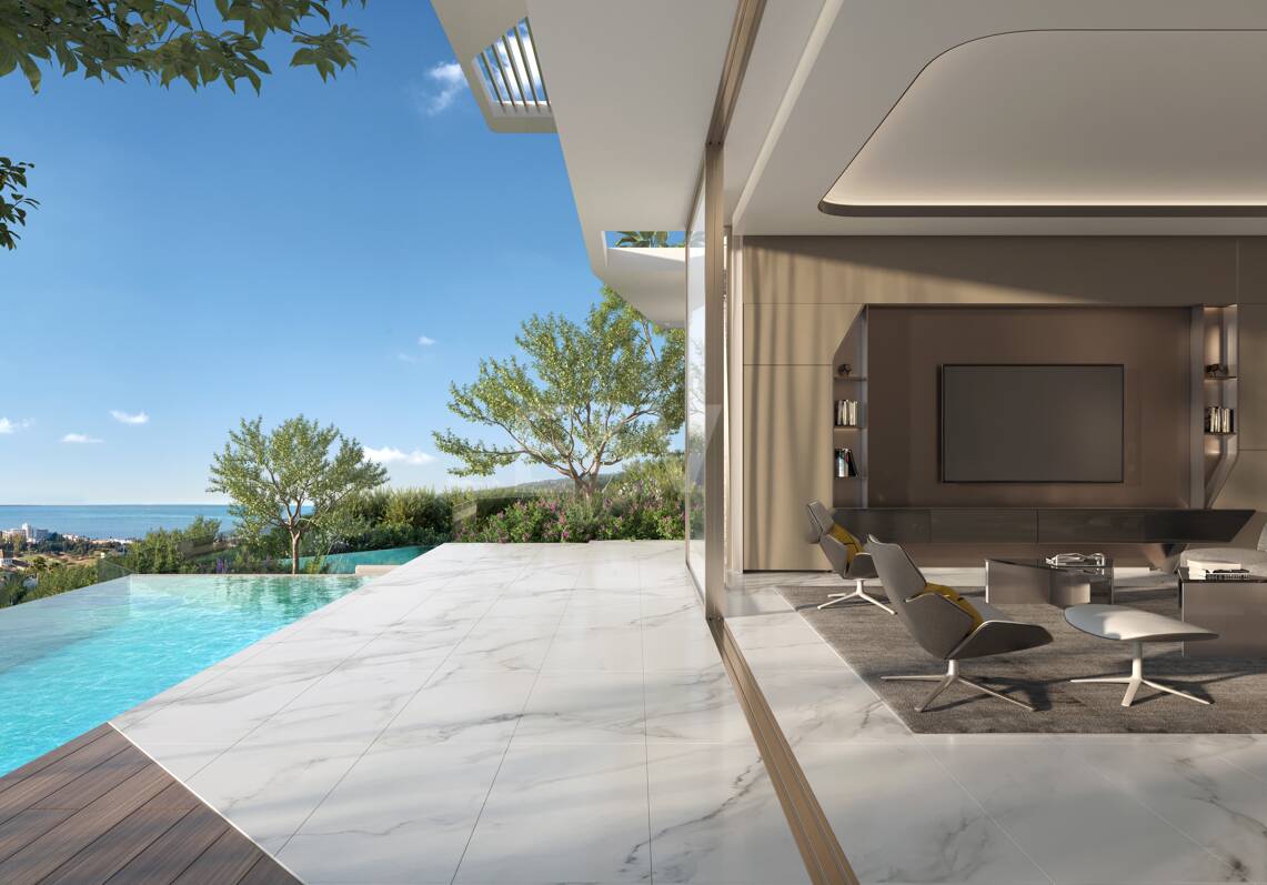 Von Lamborghini inspirierte El Paraiso Alto Villa mit Meer- und Golfblick