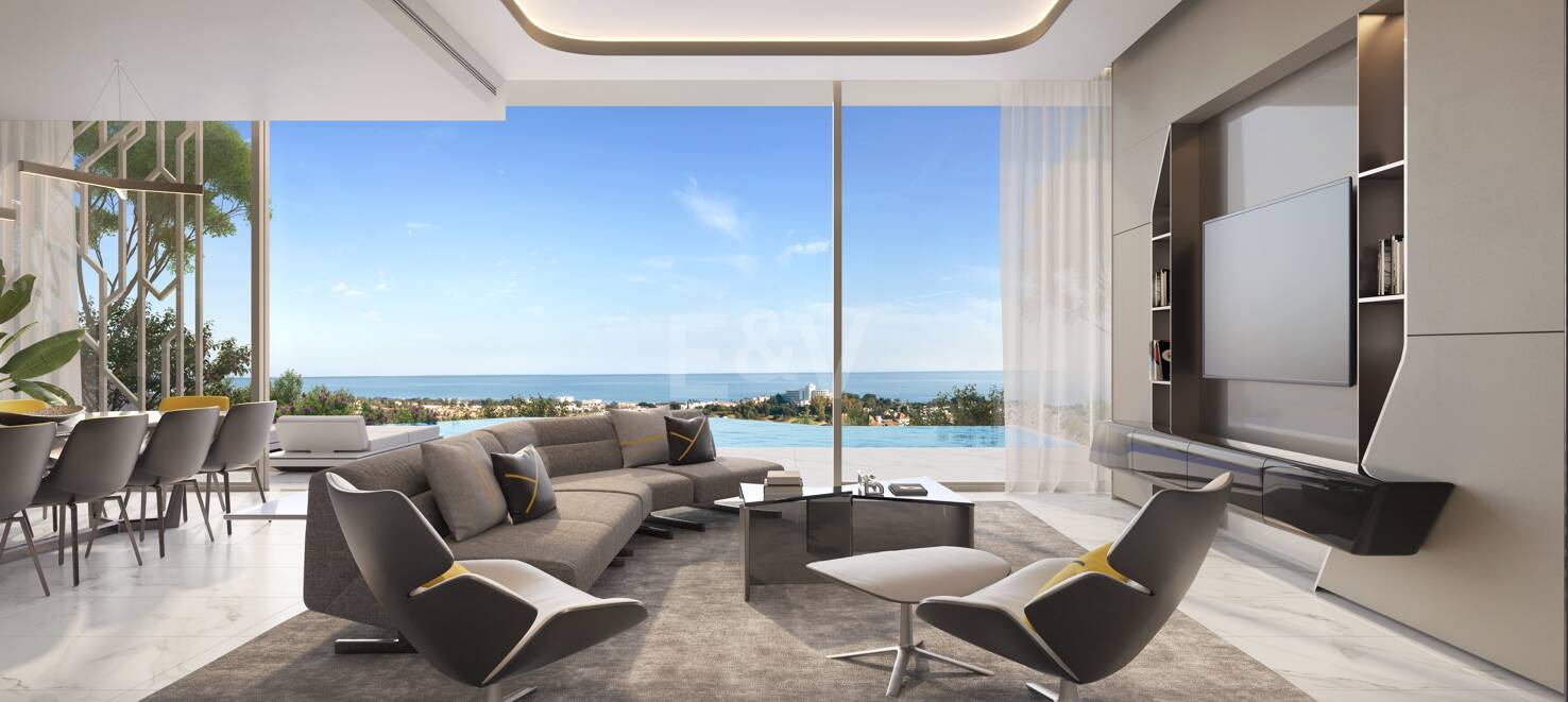 Lamborghini-inspirerade El Paraiso Alto Villa med utsikt över havet och Golf