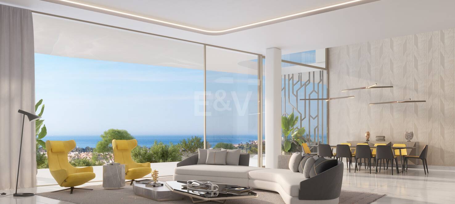 D'inspiration lamborghini Villa avec vue sur la mer et le golf à El Paraiso Alto