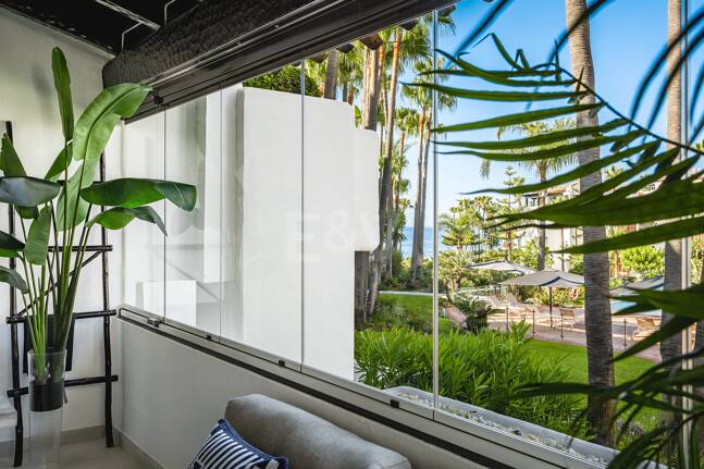 Impeccable Southwest-Facing Garden Apartment in Marina Puente Romano