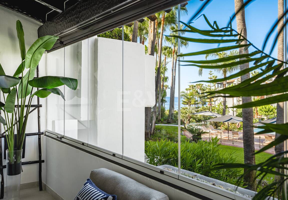 Impeccable Southwest-Facing Garden Apartment in Marina Puente Romano