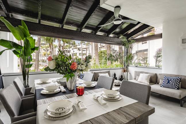 Impeccable Southwest-Facing Garden Apartment in Marina Puente Romano