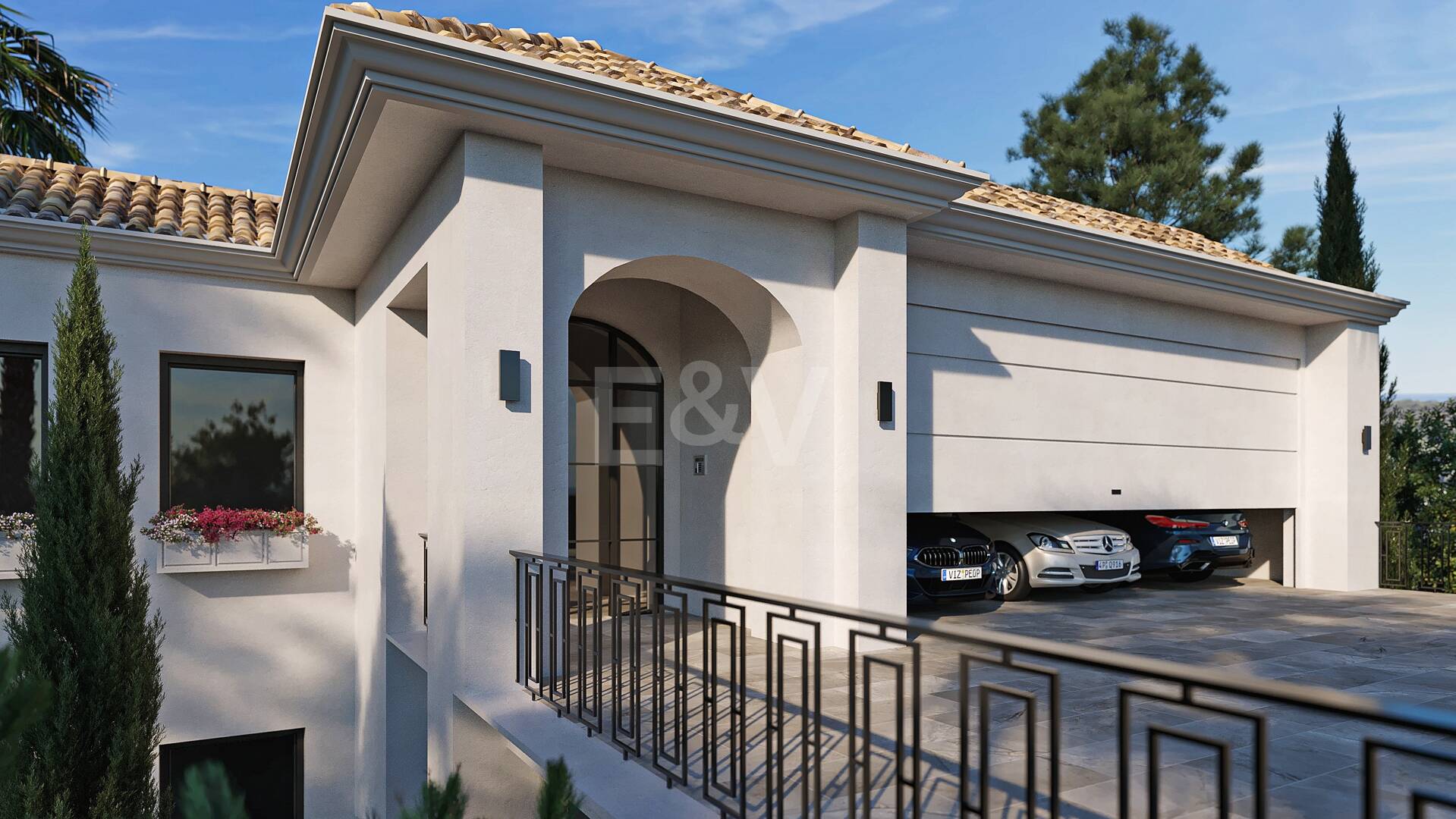 Villenprojekt in Los Flamingos Golf mit Panoramablick auf Golf und Meer