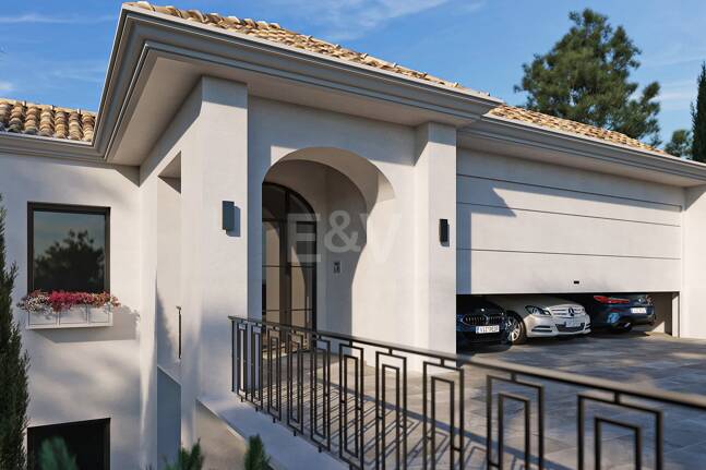 Villenprojekt in Los Flamingos Golf mit Panoramablick auf Golf und Meer