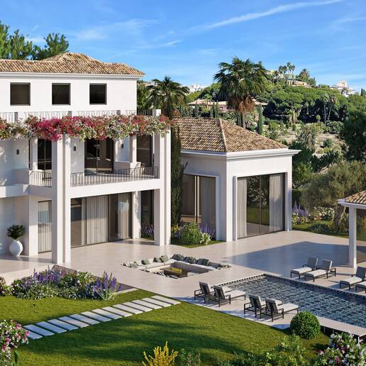 Villenprojekt in Los Flamingos Golf mit Panoramablick auf Golf und Meer