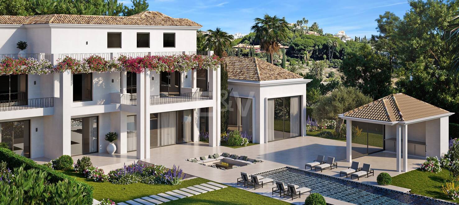 Villenprojekt in Los Flamingos Golf mit Panoramablick auf Golf und Meer